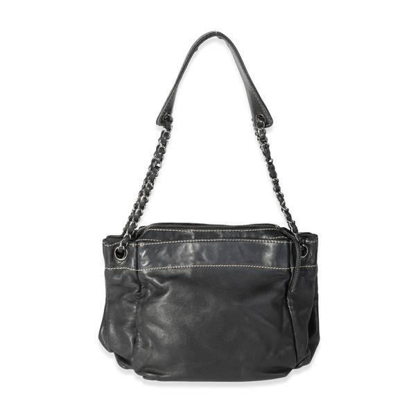 Chanel Black Lambskin LAX Accordion Camera Shoulder Bag - Picture 3 of 7